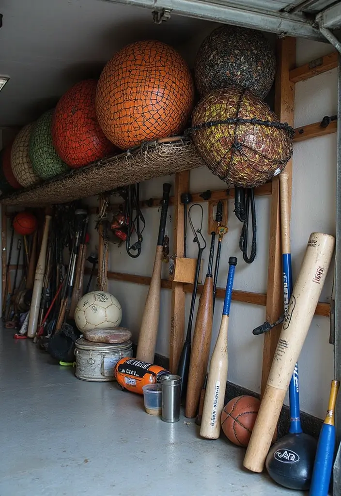 28 Garage Ceiling Ideas That Add Storage and Function - 24. Overhead Sports Equipment Storage