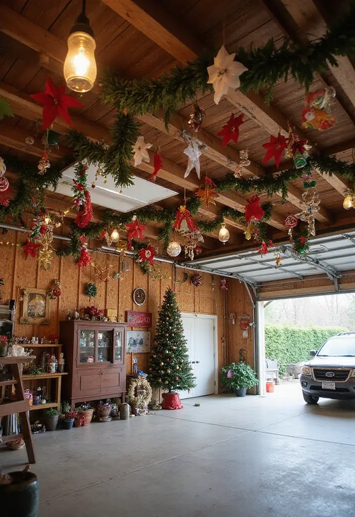 28 Garage Ceiling Ideas That Add Storage and Function - 28. Seasonal Ceiling Displays