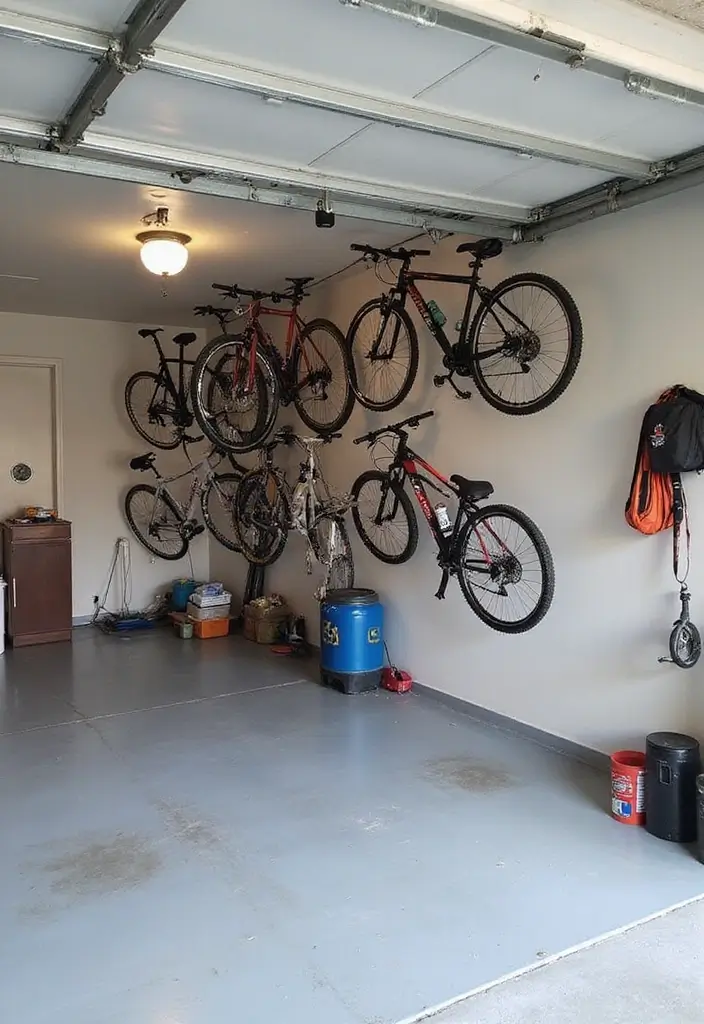 28 Garage Ceiling Ideas That Add Storage and Function - 3. Ceiling-Mounted Bike Racks