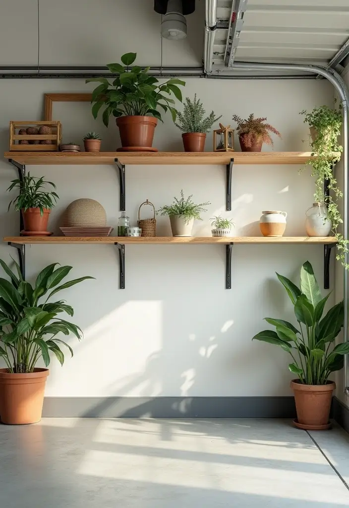 28 Garage Ceiling Ideas That Add Storage and Function - 5. Floating Shelves