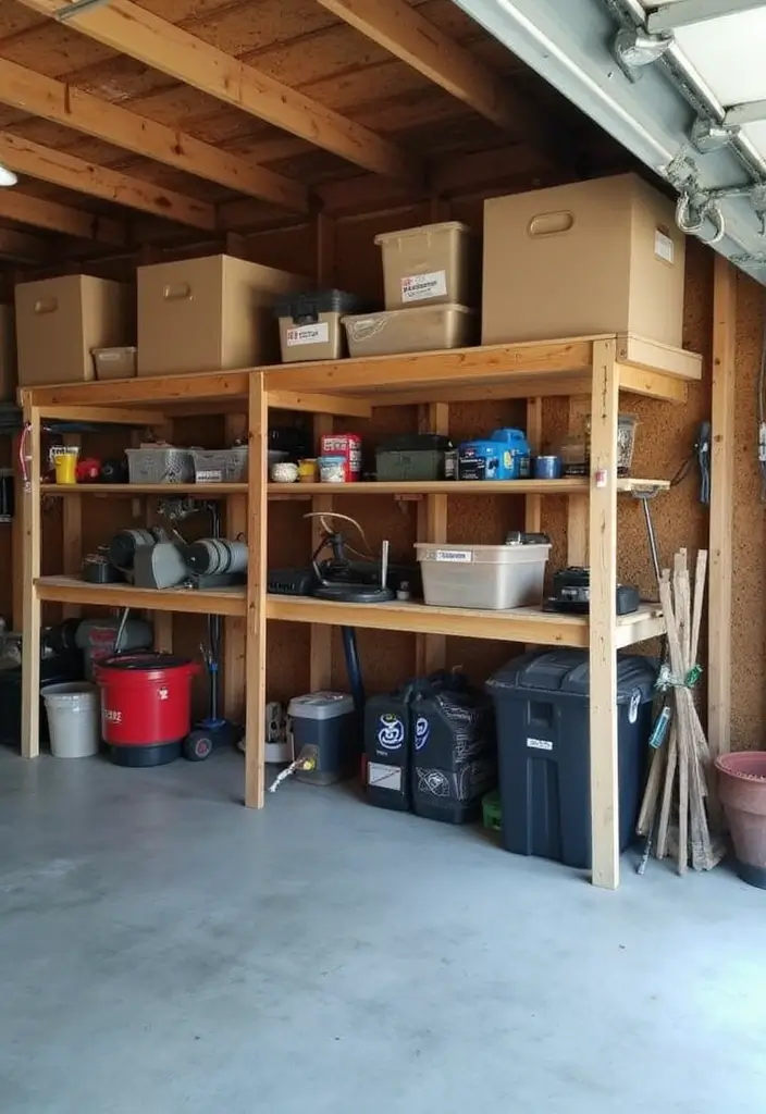 28 Garage Ceiling Ideas That Add Storage and Function - 9. Overhead Storage Boxes
