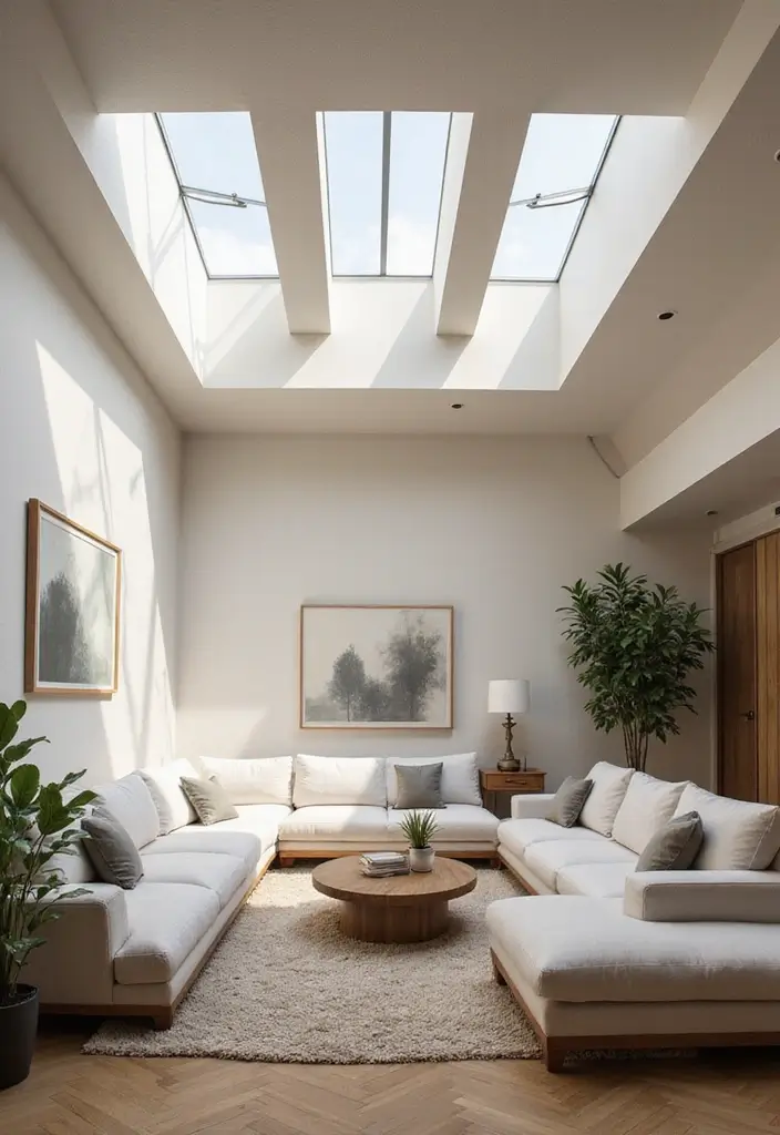 28 Gypsum Ceiling Designs That Create Smooth Perfection - 15. Natural Light and Skylights