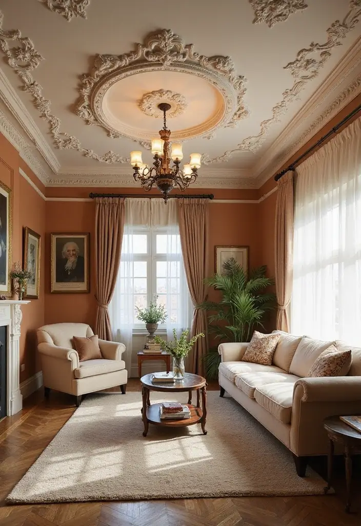 28 Gypsum Ceiling Designs That Create Smooth Perfection - 25. Vintage Influences