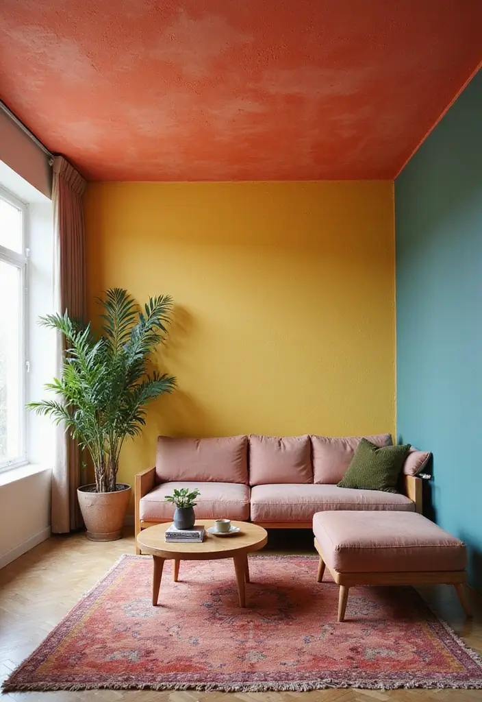28 Gypsum Ceiling Designs That Create Smooth Perfection - 7. Bold Color Choices