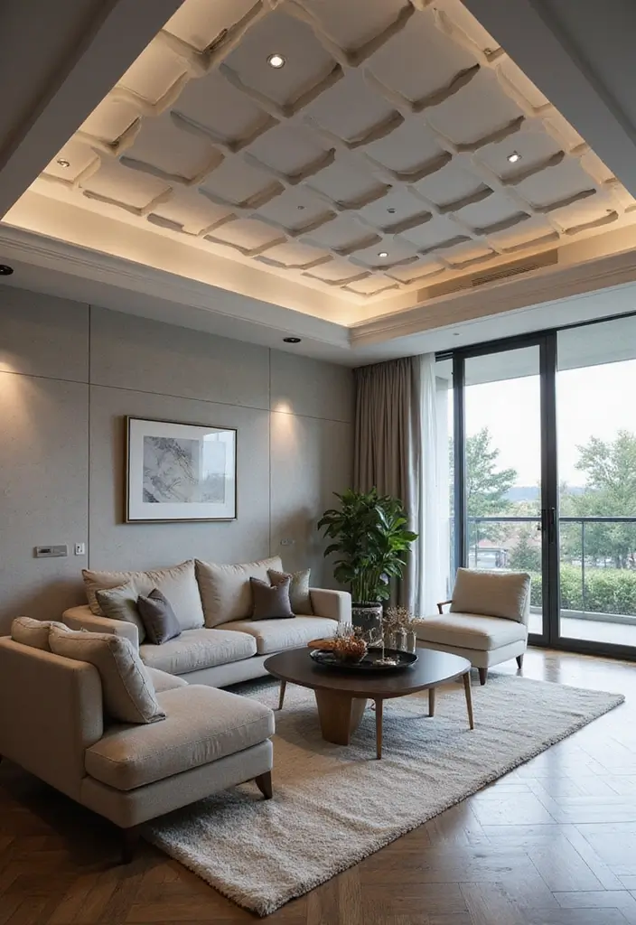 28 Modern Coffered Ceiling Designs That Feel Fresh - 17. High-Tech Coffered Ceiling
