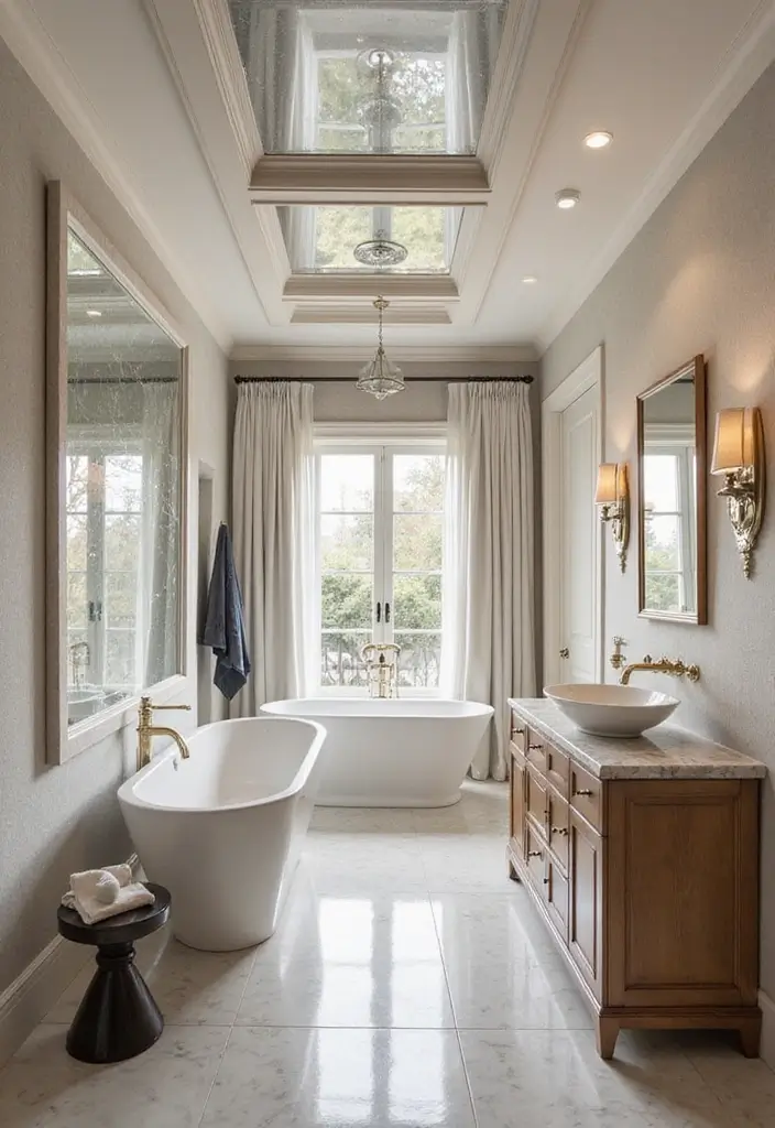 28 Modern Coffered Ceiling Designs That Feel Fresh - 23. Coffered Ceiling with Mirrored Panels