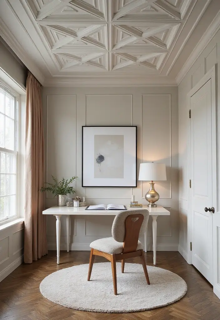 28 Modern Coffered Ceiling Designs That Feel Fresh - 4. Geometric Patterns in Coffered Ceilings