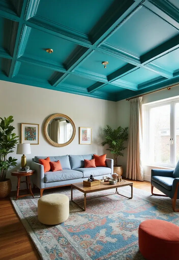 28 Modern Coffered Ceiling Designs That Feel Fresh - 6. Painted Coffered Ceilings