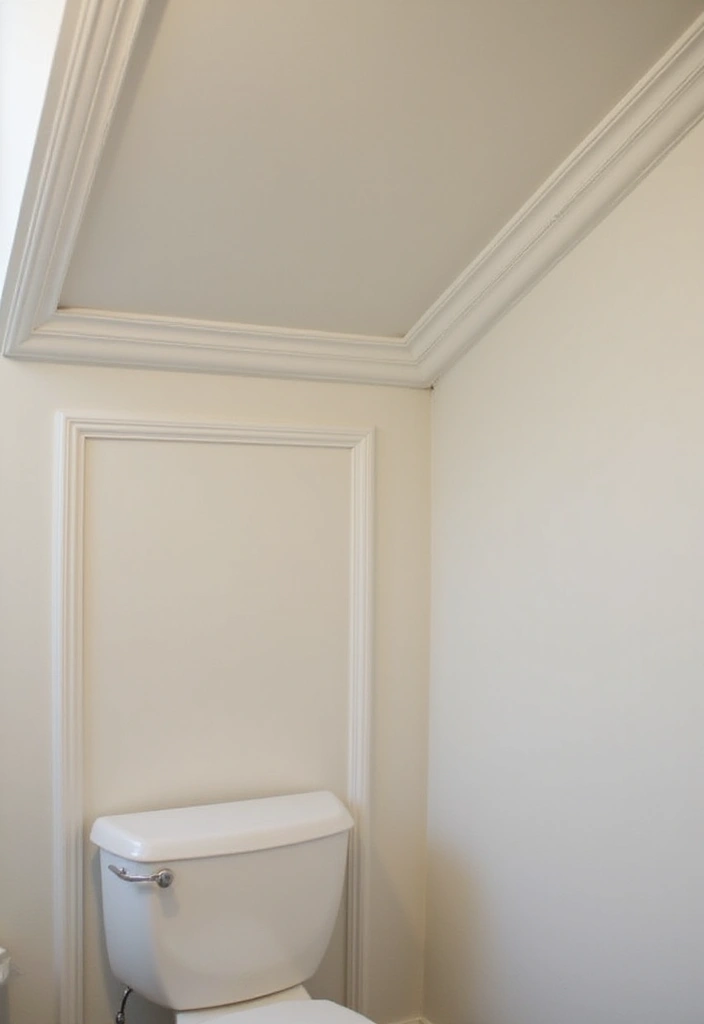 28 Sloped Ceiling Bathroom Ideas That Add Unique Character - 19. Use Wall Molding for Architectural Interest