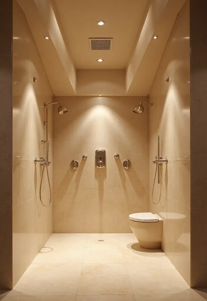 28 Sloped Ceiling Bathroom Ideas That Add Unique Character - 20. Design a Luxurious Spa-Like Shower