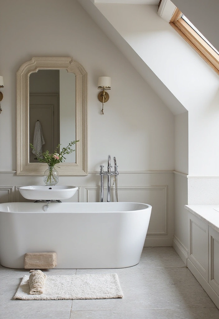 28 Sloped Ceiling Bathroom Ideas That Add Unique Character - 21. Choose Elegant Faucets