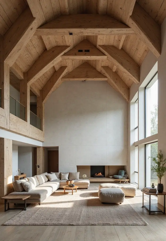 29 Ceiling Beam Designs That Add Architectural Charm - 26. Artistic Beam Arrangements