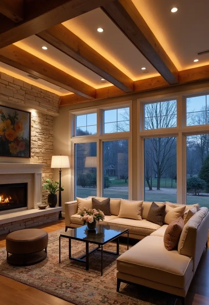 29 Ceiling Beam Designs That Add Architectural Charm - 8. Beams with Lighting