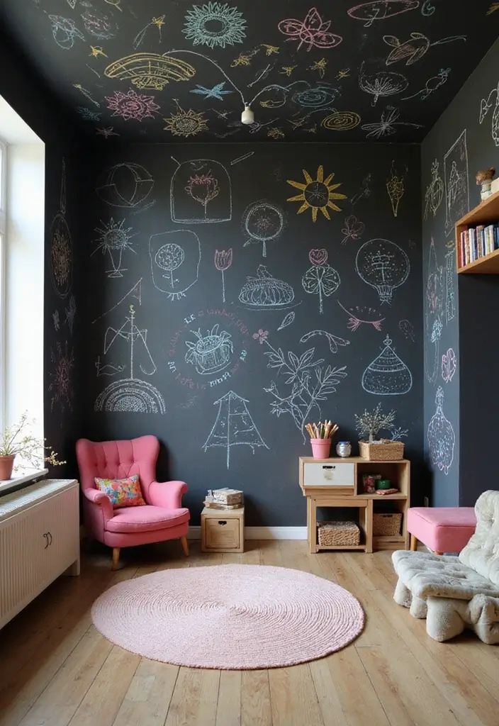 29 Ceiling Decoration Ideas That Instantly Upgrade Interiors 14 29 Ceiling Decoration Ideas That Instantly Upgrade Interiors - 14. Chalkboard Paint for Interactive Fun