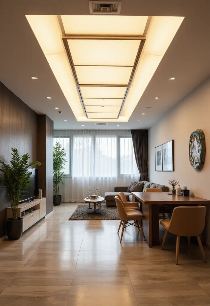 29 Ceiling Decoration Ideas That Instantly Upgrade Interiors 15 29 Ceiling Decoration Ideas That Instantly Upgrade Interiors - 15. Lighting Panels for Modern Vibes