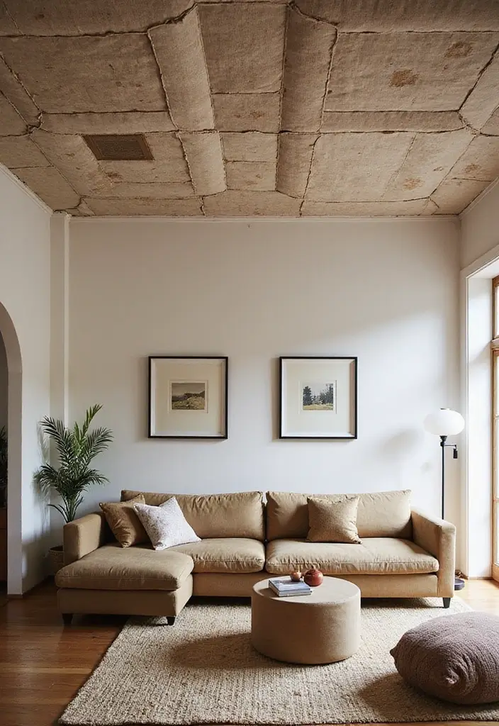 29 Ceiling Decoration Ideas That Instantly Upgrade Interiors 16 29 Ceiling Decoration Ideas That Instantly Upgrade Interiors - 16. Fabric-Covered Ceiling Tiles