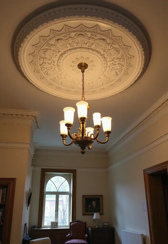 29 Ceiling Decoration Ideas That Instantly Upgrade Interiors 26 29 Ceiling Decoration Ideas That Instantly Upgrade Interiors - 26. Vintage Ceiling Medallions