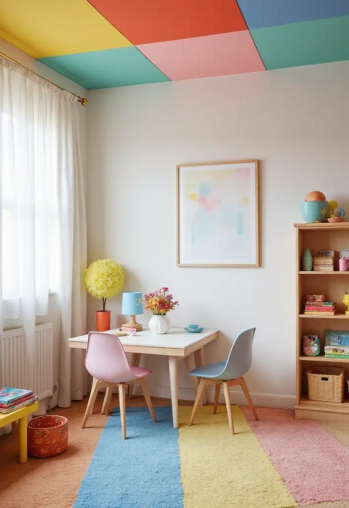 29 Ceiling Molding Ideas That Add Architectural Depth - 26. Colorful Ceiling Borders