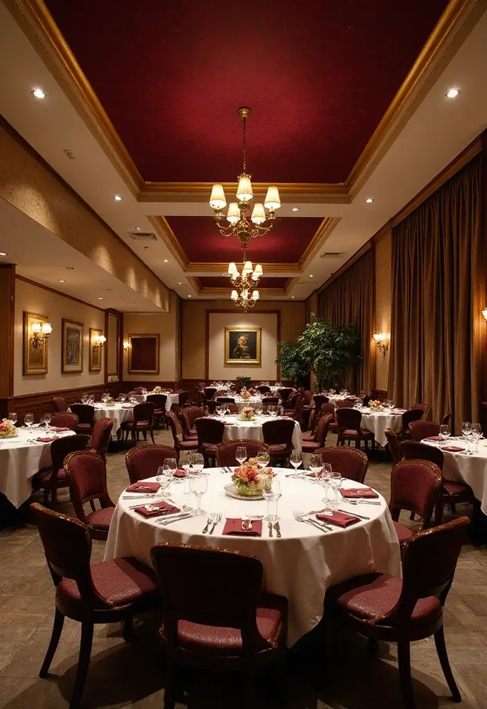 29 Ceiling Paint Design Inspirations That Go Beyond White - 22. Rich Burgundy for Elegance