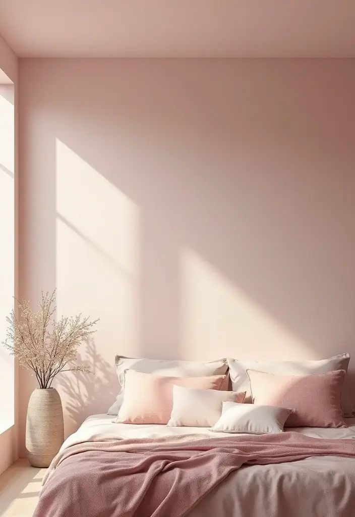 29 Ceiling Paint Design Inspirations That Go Beyond White - 25. Soft Blush for a Romantic Atmosphere
