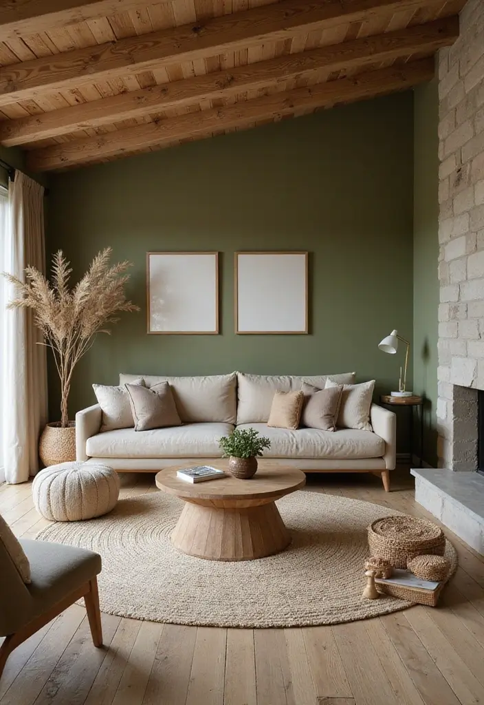 29 Ceiling Paint Design Inspirations That Go Beyond White - 26. Cozy Olive for Earthy Vibes