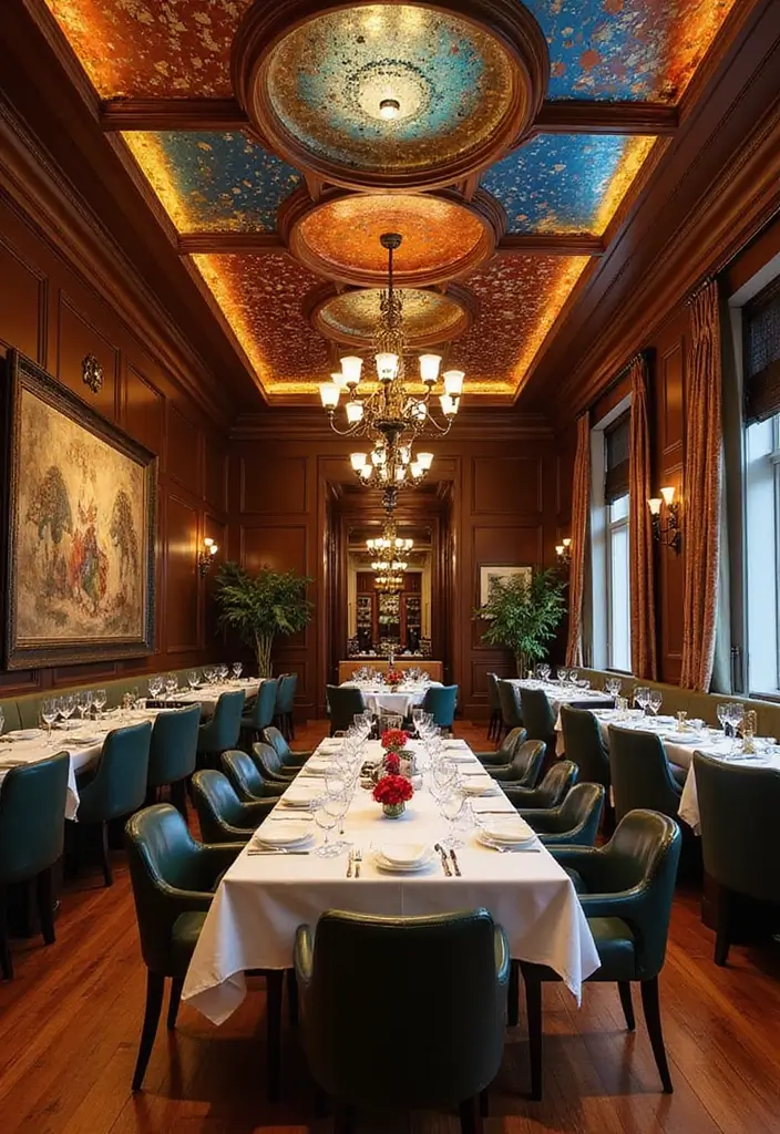 29 Ceiling Paint Design Inspirations That Go Beyond White - 28. Jewel Tones for Luxurious Accents