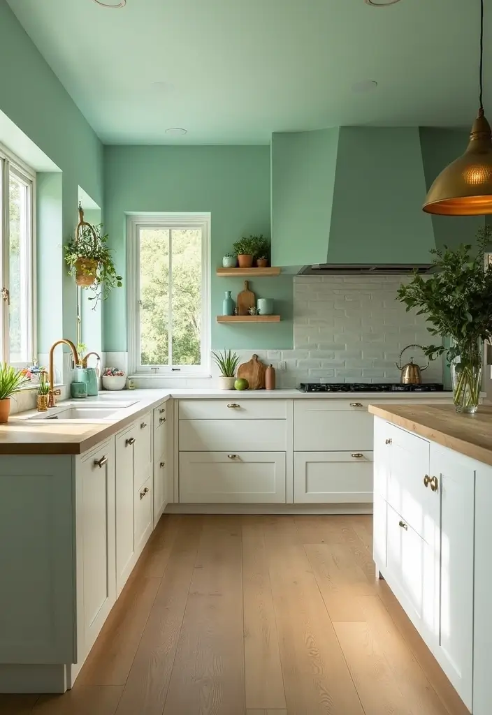 29 Ceiling Paint Design Inspirations That Go Beyond White - 7. Mint Green for a Refreshing Ambiance