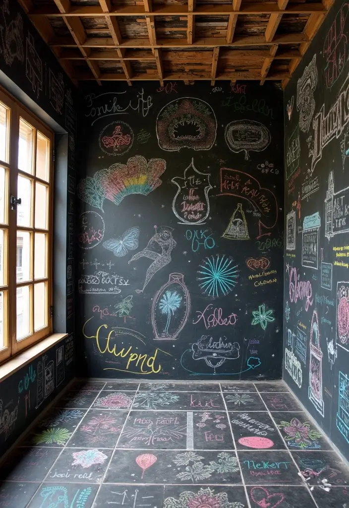 29 Drop Ceiling Ideas That Are Budget-Friendly & Stylish - 12. Chalkboard Paint for Versatile Fun
