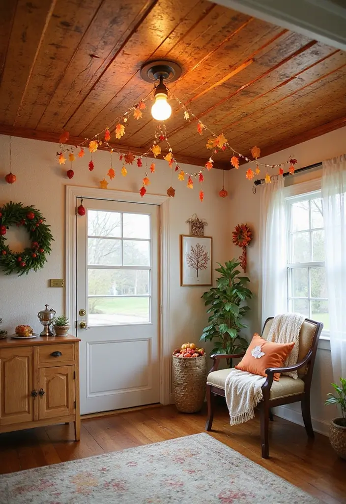 29 Drop Ceiling Ideas That Are Budget-Friendly & Stylish - 26. Seasonal Ceiling Decor for a Fun Change