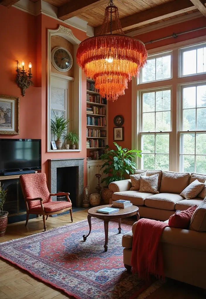 29 Living Room Ceiling Light Ideas That Glow Perfectly 18 29 Living Room Ceiling Light Ideas That Glow Perfectly - 18. Fringe and Tassel Light Fixtures