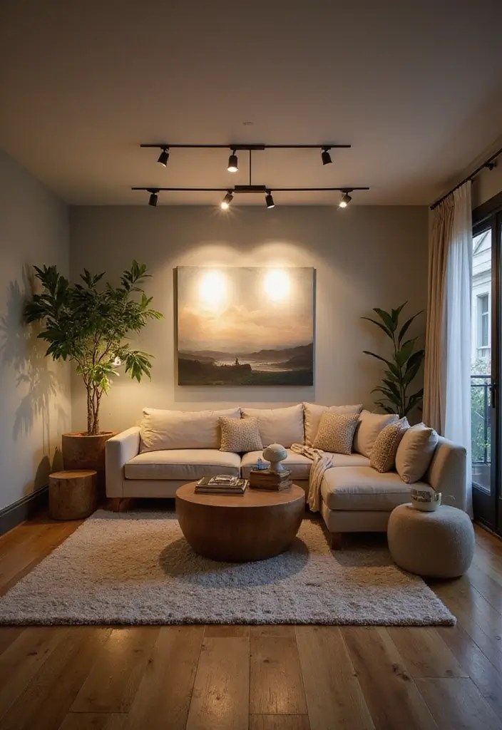 29 Living Room Ceiling Light Ideas That Glow Perfectly 4 29 Living Room Ceiling Light Ideas That Glow Perfectly - 4. Eco-Friendly LED Track Lighting