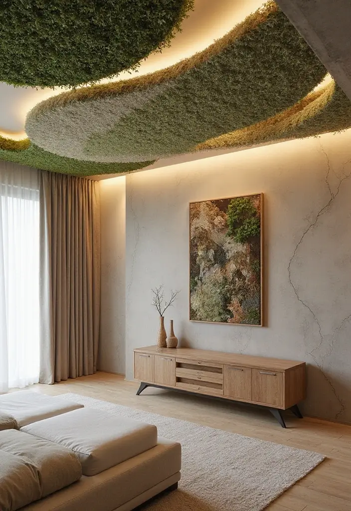 29 Molding Ceiling Ideas That Add Subtle Luxury - 28. Using Nature-Inspired Themes
