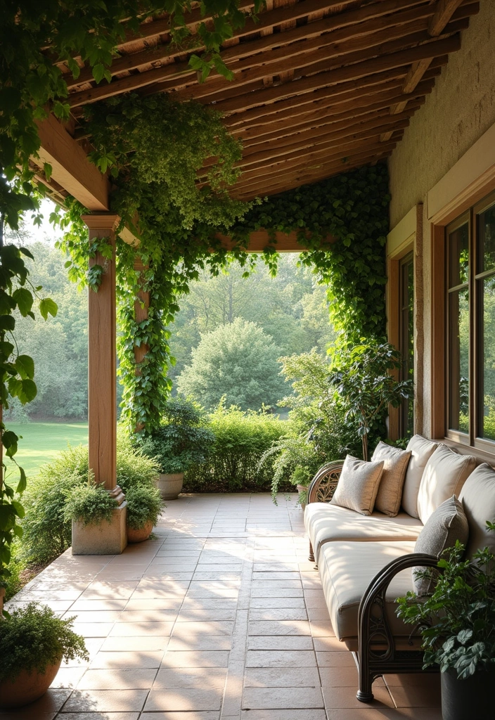 29 Porch Ceiling Inspirations That Make Outdoor Spaces Charming - 10. Pergola Ceilings for an Open Feel