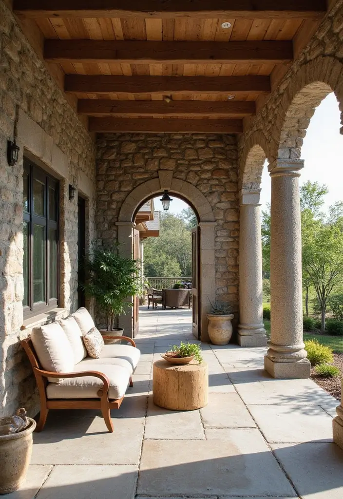 29 Porch Ceiling Inspirations That Make Outdoor Spaces Charming - 17. Stone Ceilings for Earthy Texture