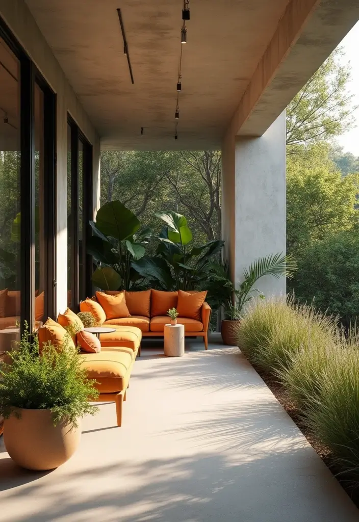 29 Porch Ceiling Inspirations That Make Outdoor Spaces Charming - 18. Concrete Ceilings for Modern Minimalism