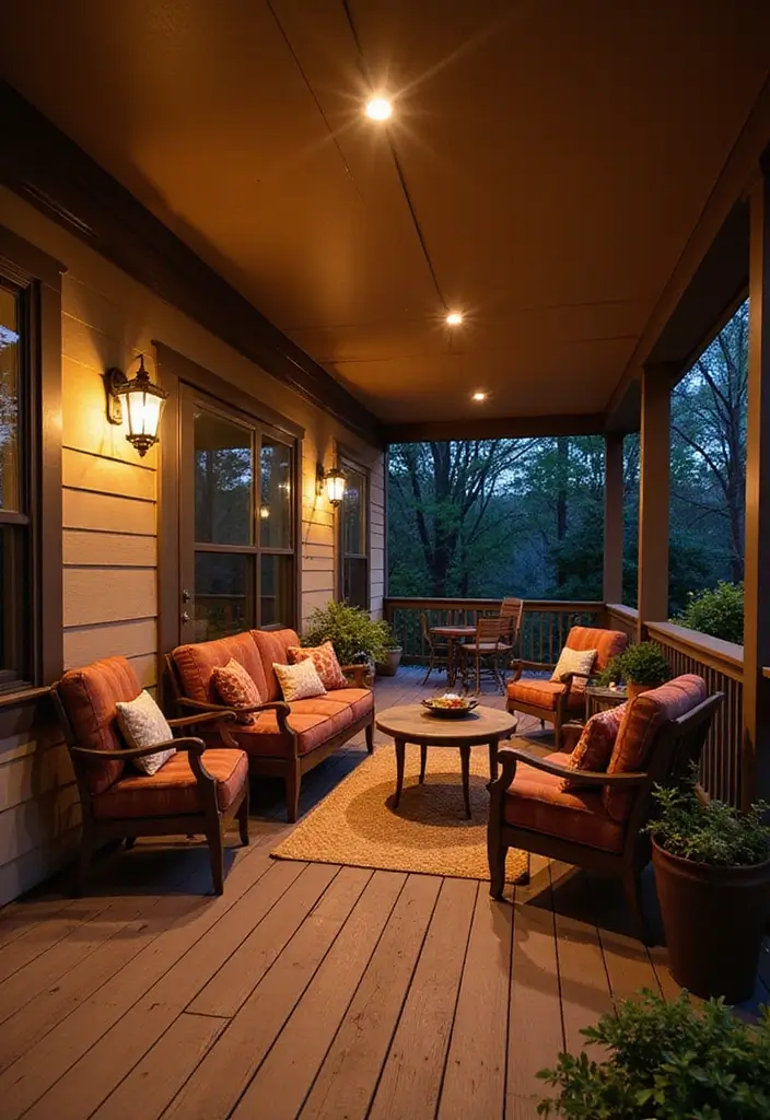 29 Porch Ceiling Inspirations That Make Outdoor Spaces Charming - 23. Recessed Lighting in Ceilings for Ambiance