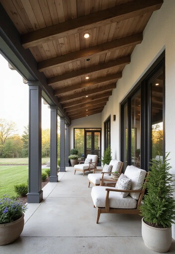 29 Porch Ceiling Inspirations That Make Outdoor Spaces Charming - 29. Layered Ceiling Designs for Depth