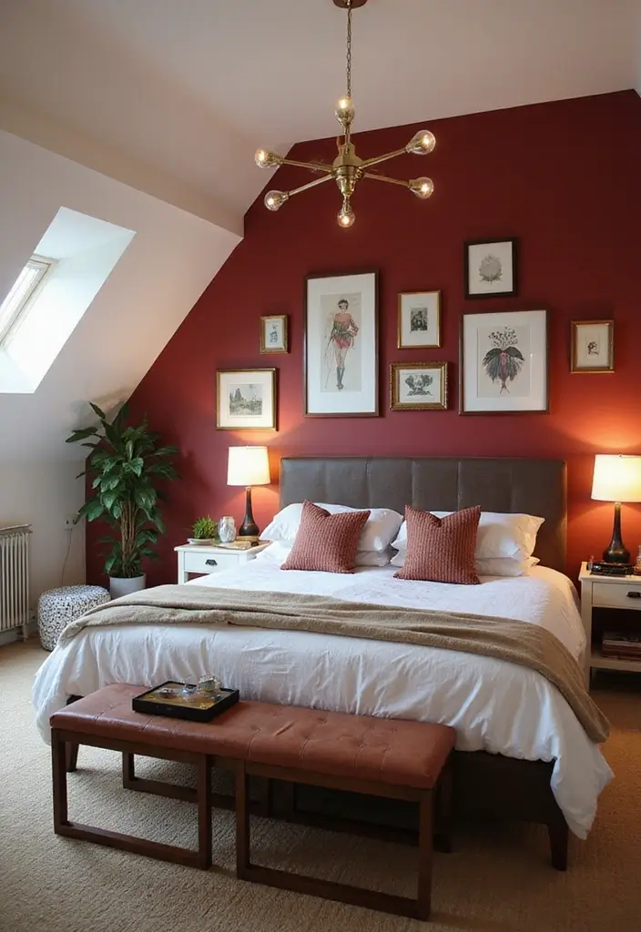 29 Slanted Ceiling Bedroom Ideas That Maximize Style and Space - 1. Embrace the Angles with Accent Walls