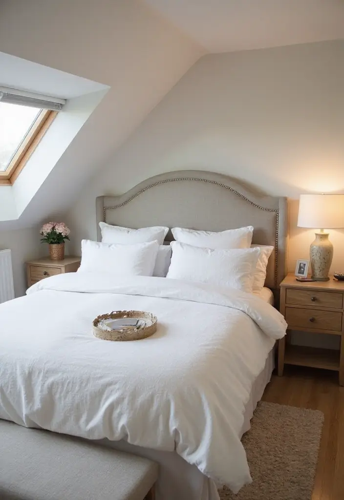 29 Slanted Ceiling Bedroom Ideas That Maximize Style and Space - 10. Customized Headboards for Unique Charm