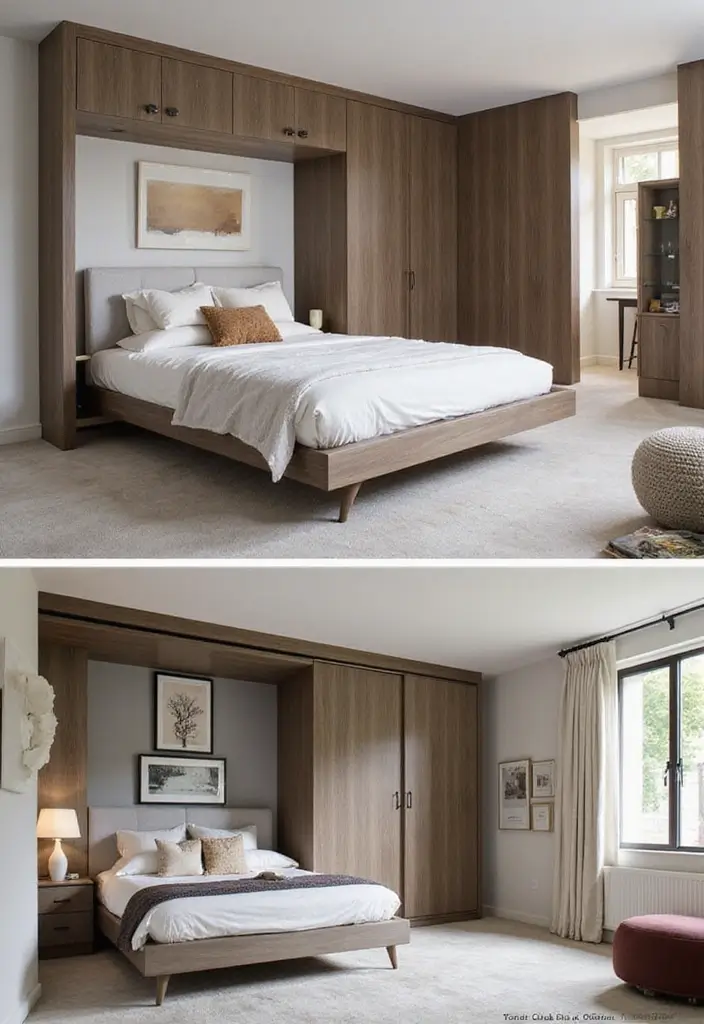 29 Slanted Ceiling Bedroom Ideas That Maximize Style and Space - 16. Utilize the Space with a Murphy Bed