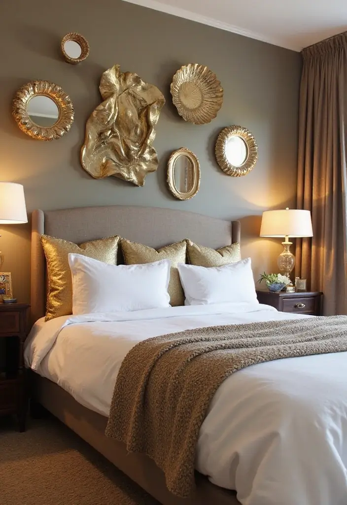 29 Slanted Ceiling Bedroom Ideas That Maximize Style and Space - 23. Warm Metallic Accents