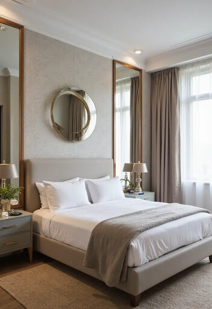 29 Slanted Ceiling Bedroom Ideas That Maximize Style and Space - 25. Utilizing Mirrors for Depth