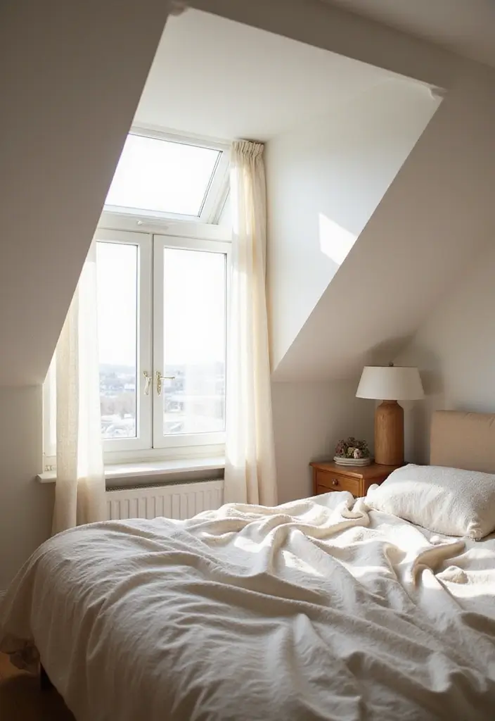 29 Slanted Ceiling Bedroom Ideas That Maximize Style and Space - 3. Creative Ceiling Solutions with Skylights
