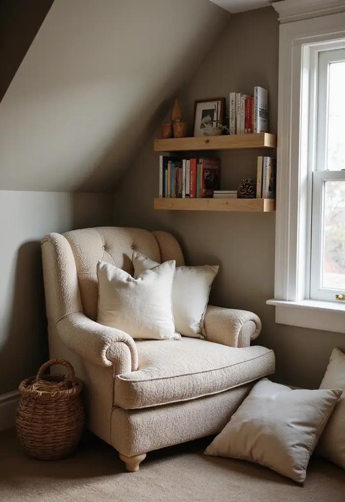 29 Sloped Ceiling Ideas That Turn Awkward Angles Into Charm - 1. Cozy Reading Nook