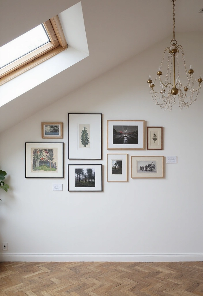 29 Sloped Ceiling Ideas That Turn Awkward Angles Into Charm - 15. Wall Art Masterpieces