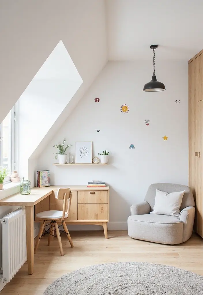 29 Sloped Ceiling Ideas That Turn Awkward Angles Into Charm - 19. Playful Wall Decals