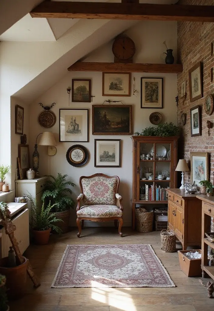 29 Sloped Ceiling Ideas That Turn Awkward Angles Into Charm - 20. Vintage Charm