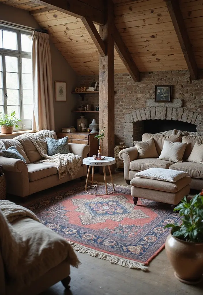 29 Sloped Ceiling Ideas That Turn Awkward Angles Into Charm - 25. Layering Textures