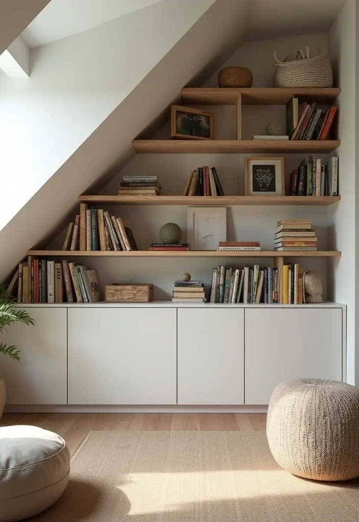 29 Sloped Ceiling Ideas That Turn Awkward Angles Into Charm - 28. Open Shelving