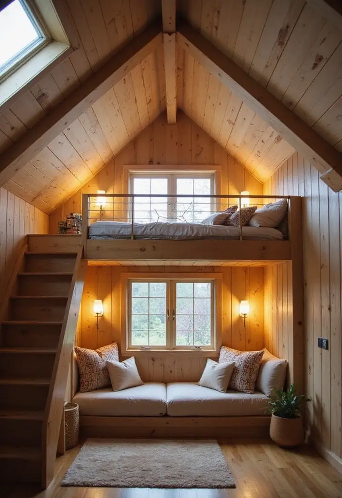 29 Sloped Ceiling Ideas That Turn Awkward Angles Into Charm - 4. A Loft Bed Delight